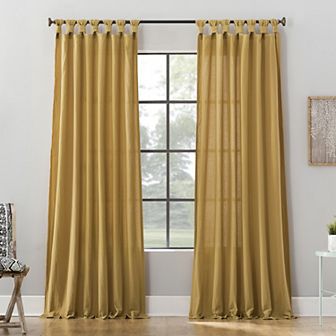 Archaeo Washed Cotton Semi-Sheer Twist Tab Single Curtain Panel