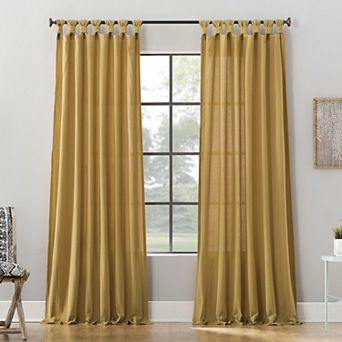 Archaeo Washed Cotton Semi-Sheer Twist Tab Single Curtain Panel