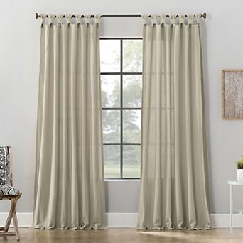 Archaeo Washed Cotton Semi-Sheer Twist Tab Single Curtain Panel