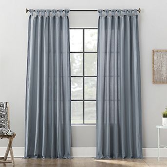 Archaeo Washed Cotton Semi-Sheer Twist Tab Single Curtain Panel