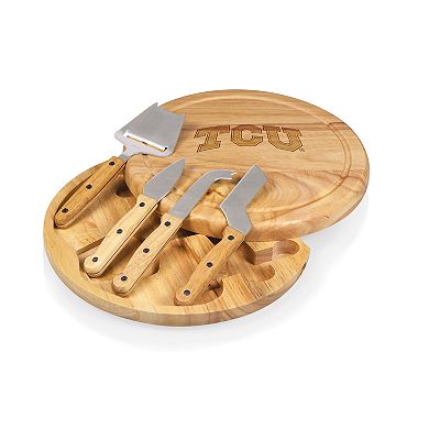 Picnic Time TCU Horned Frogs Circo Cheese Cutting Board Set