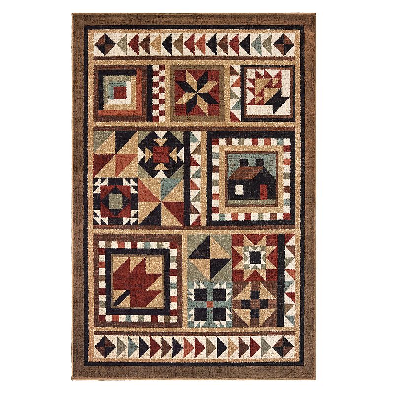 StyleHaven Wiley Primative Homestead Rug, Brown, 5X7 Ft