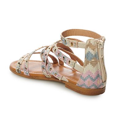 SO® Palm Tree Girls' Gladiator Sandals