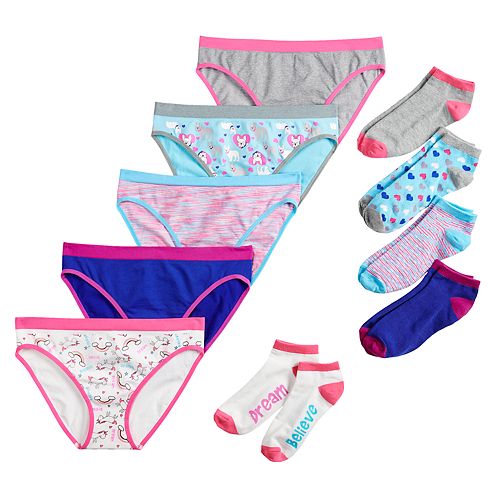 Girls 612 SO® 10pack Seamless Bikini Panties & Matching Socks