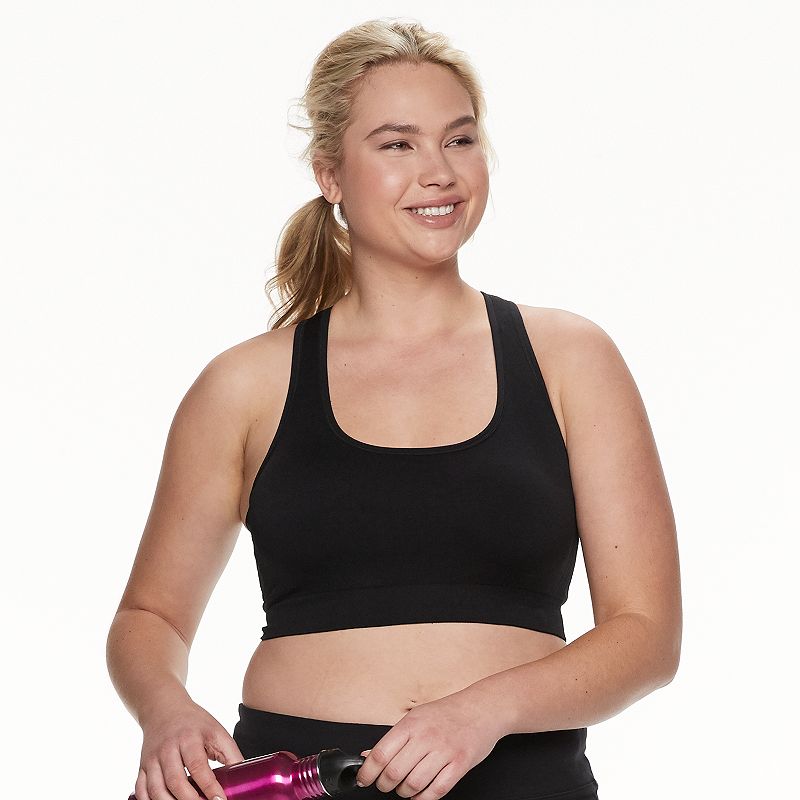 Plus Size Tek Gear® Seamless Low-Impact Sports Bra, Women's, Size: 3XL, Mineral Black