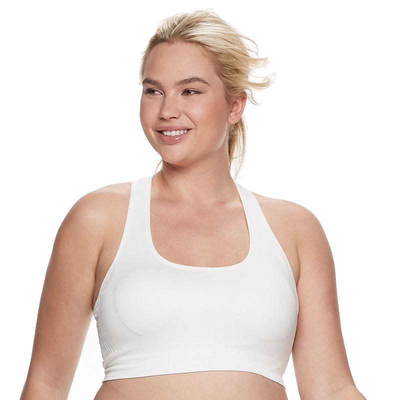 Plus Size Tek Gear® Seamless Low-Impact Sports Bra, Women's, Size: 3XL, New White