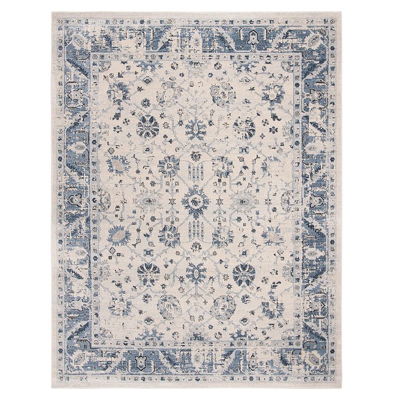 SAFAVIEH Charleston Tangier Floral Area Rug  Ivory/Blue  8  x 10