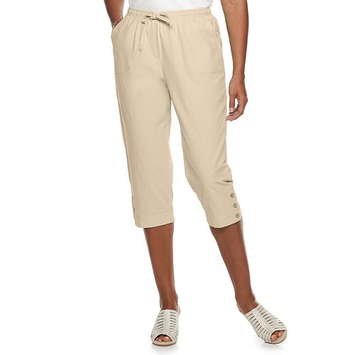 womens cotton pull on capris