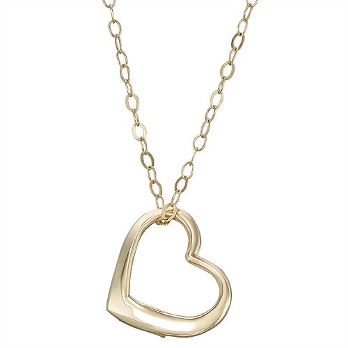Charming Girl 14k Gold Heart Pendant Necklace