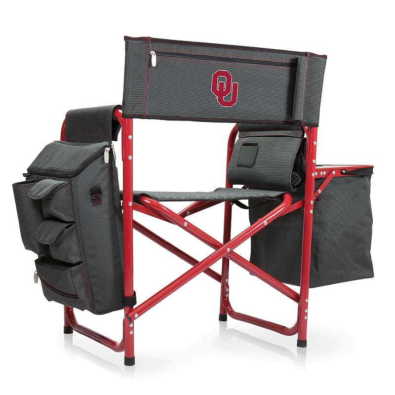 Picnic Time Oklahoma Sooners Fusion Backpack Chair with Cooler, Red