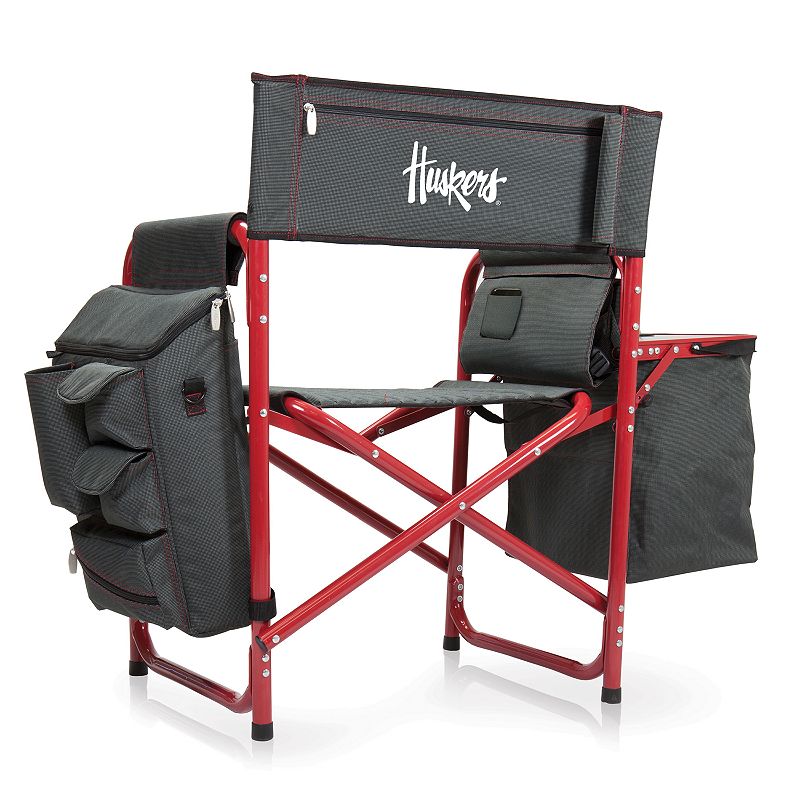 Picnic Time Nebraska Cornhuskers Fusion Backpack Chair with Cooler, Red