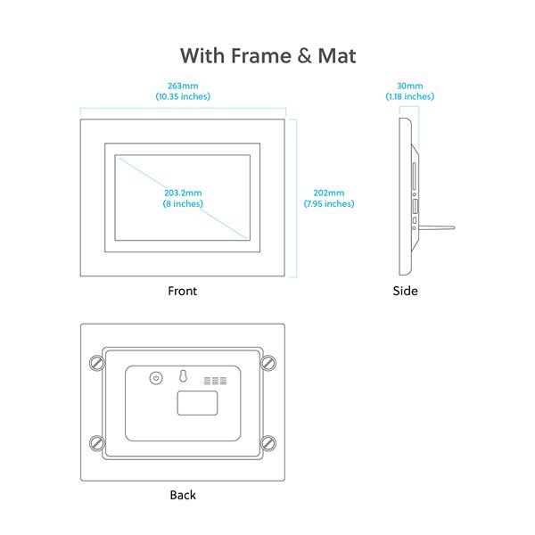 SimplySmart Home 8in. Full HD WiFi Digital PhotoShare Frame