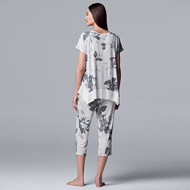 Women's Simply Vera Vera Wang Top & Capri Pajama Set