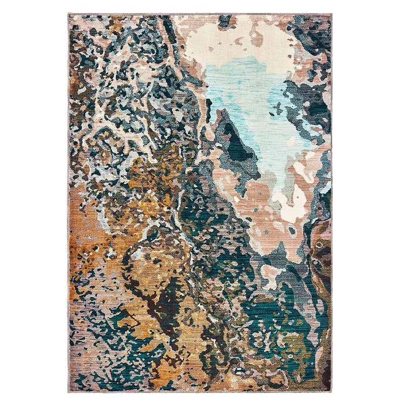 StyleHaven Casa Aged Marble Rug, Blue, 8X11 Ft