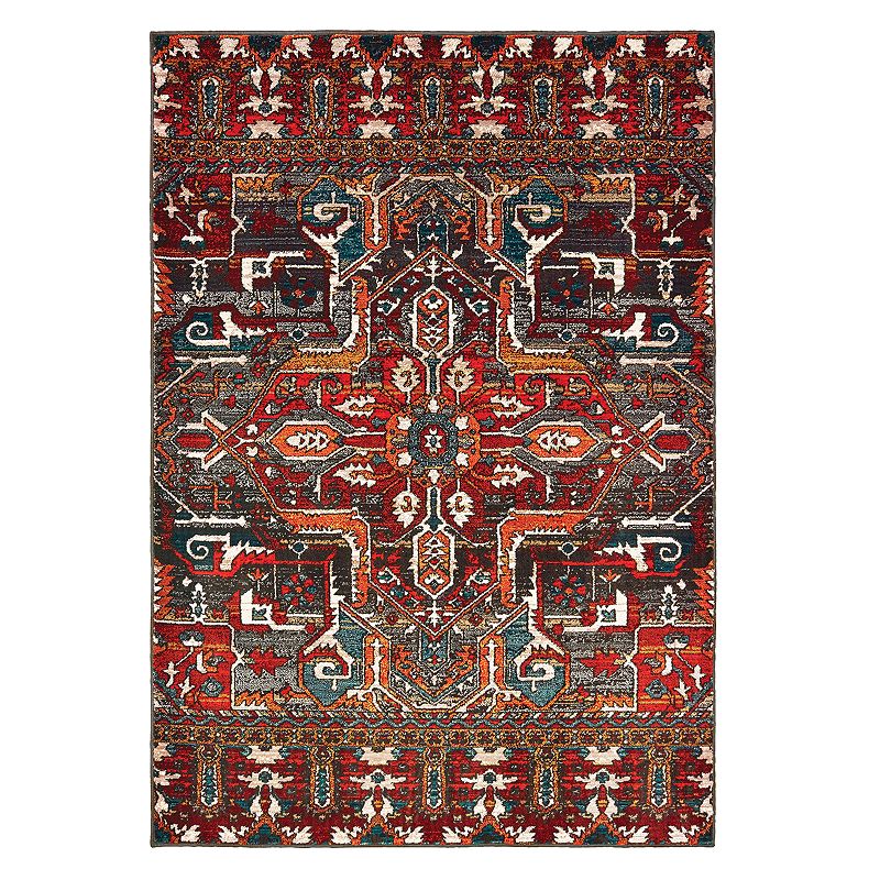 StyleHaven Casa Geometric Memories Rug, Red, 8X11 Ft