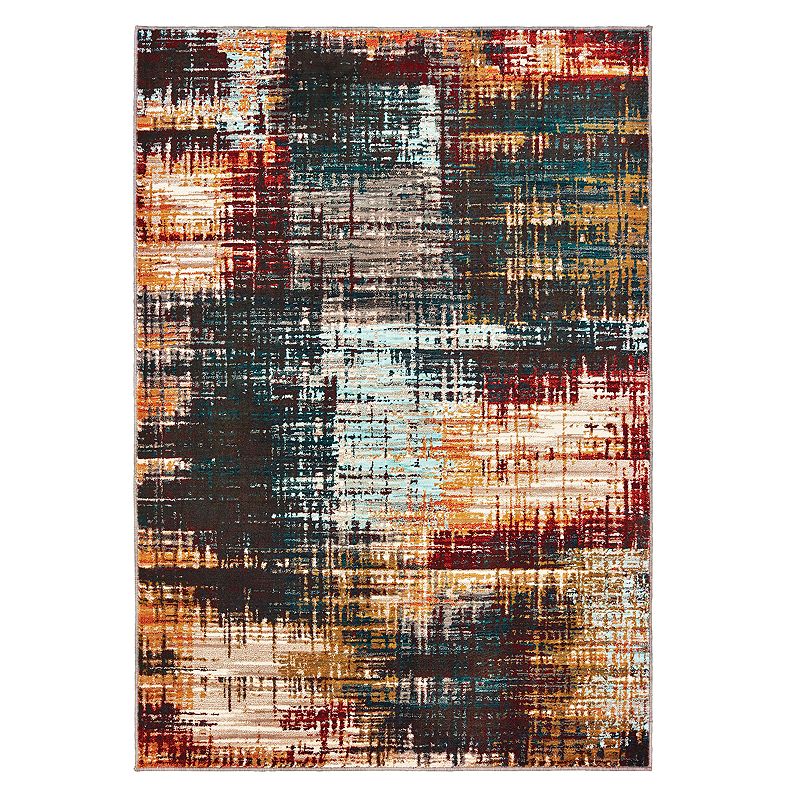 StyleHaven Casa Etched Paint Rug, Blue, 10X13 Ft