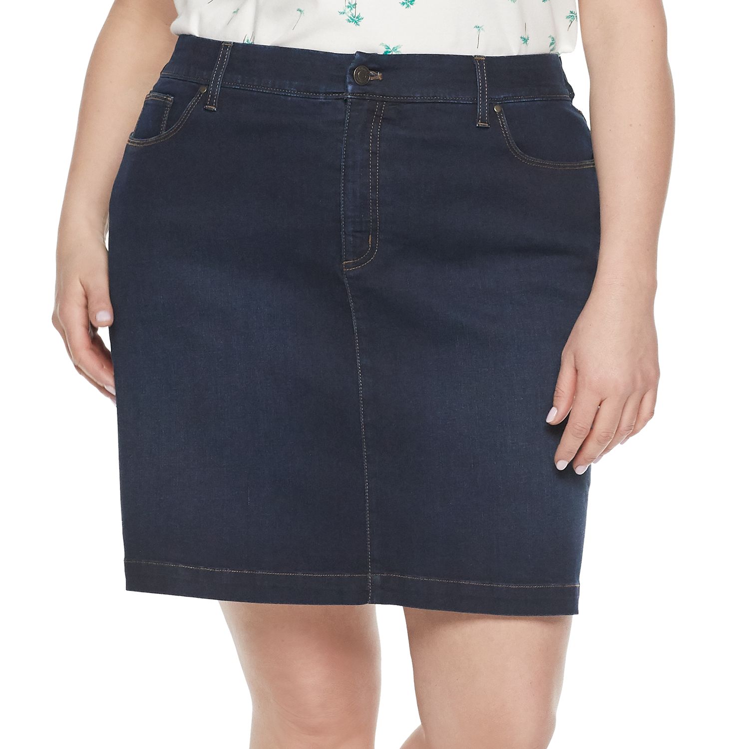 denim skort plus size