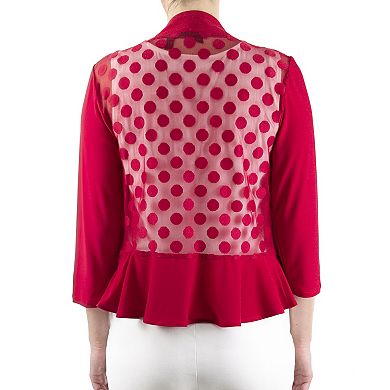 Women's Nina Leonard Draped Sheer Back Bolero