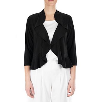 Women's Nina Leonard Draped Sheer Back Bolero