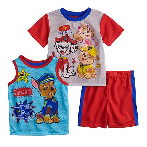 Toddler Boy Paw Patrol Marshall, Rubble, Chase & Skye Tops & Shorts ...