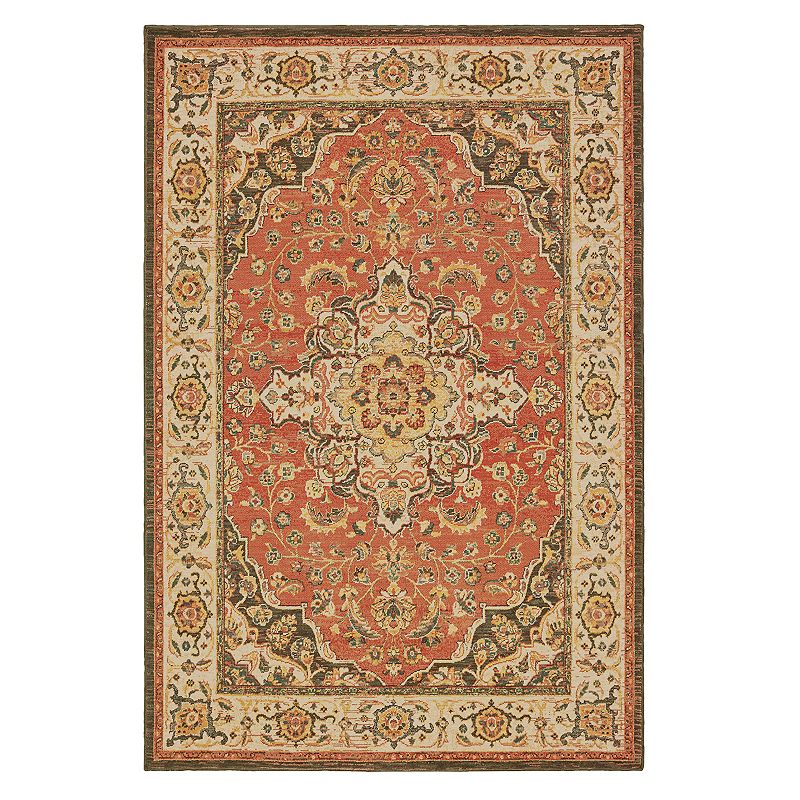 StyleHaven Telfair Ornamental Medallion Rug, Orange, 8X11 Ft