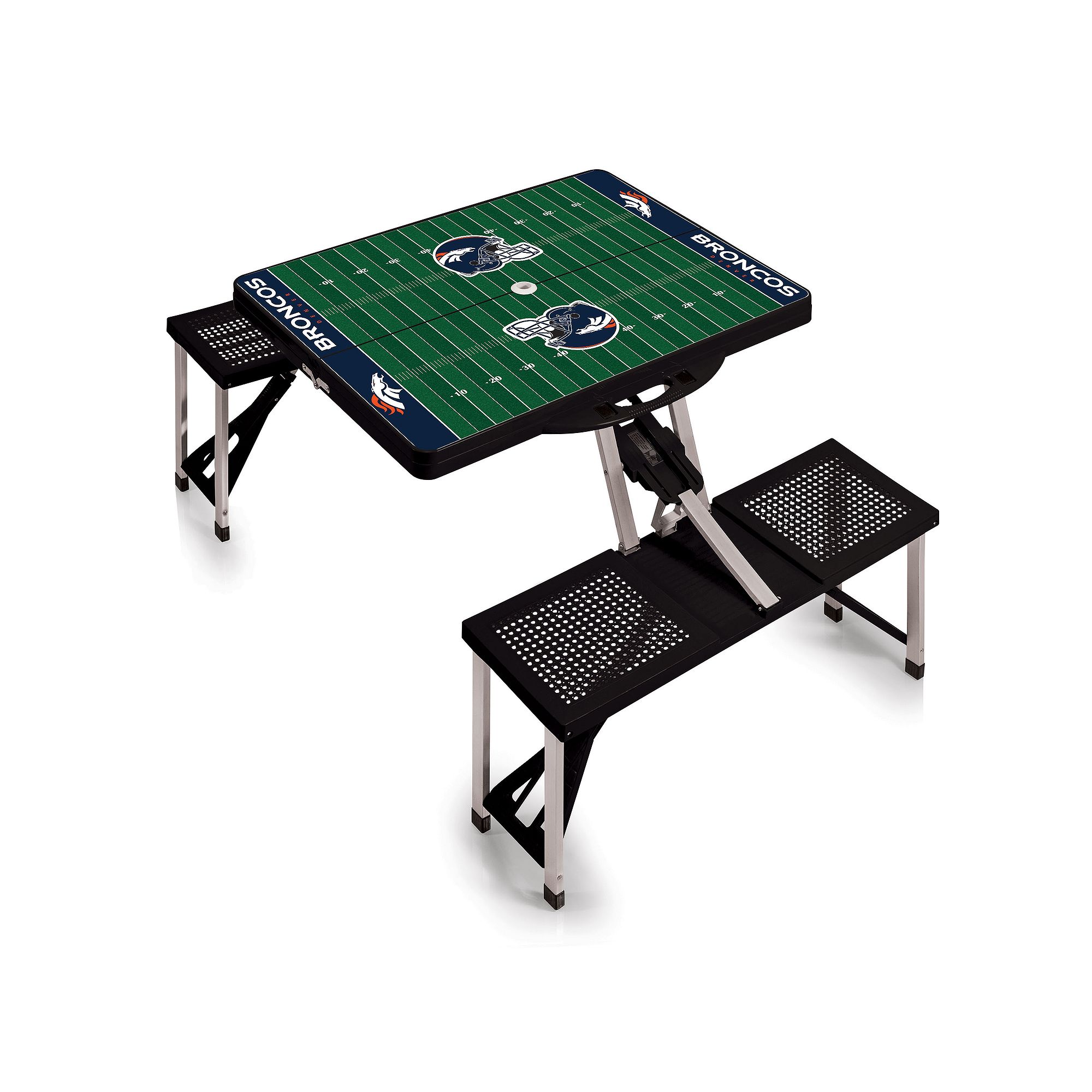 Denver Broncos Portable Sports Field Picnic Table, Black