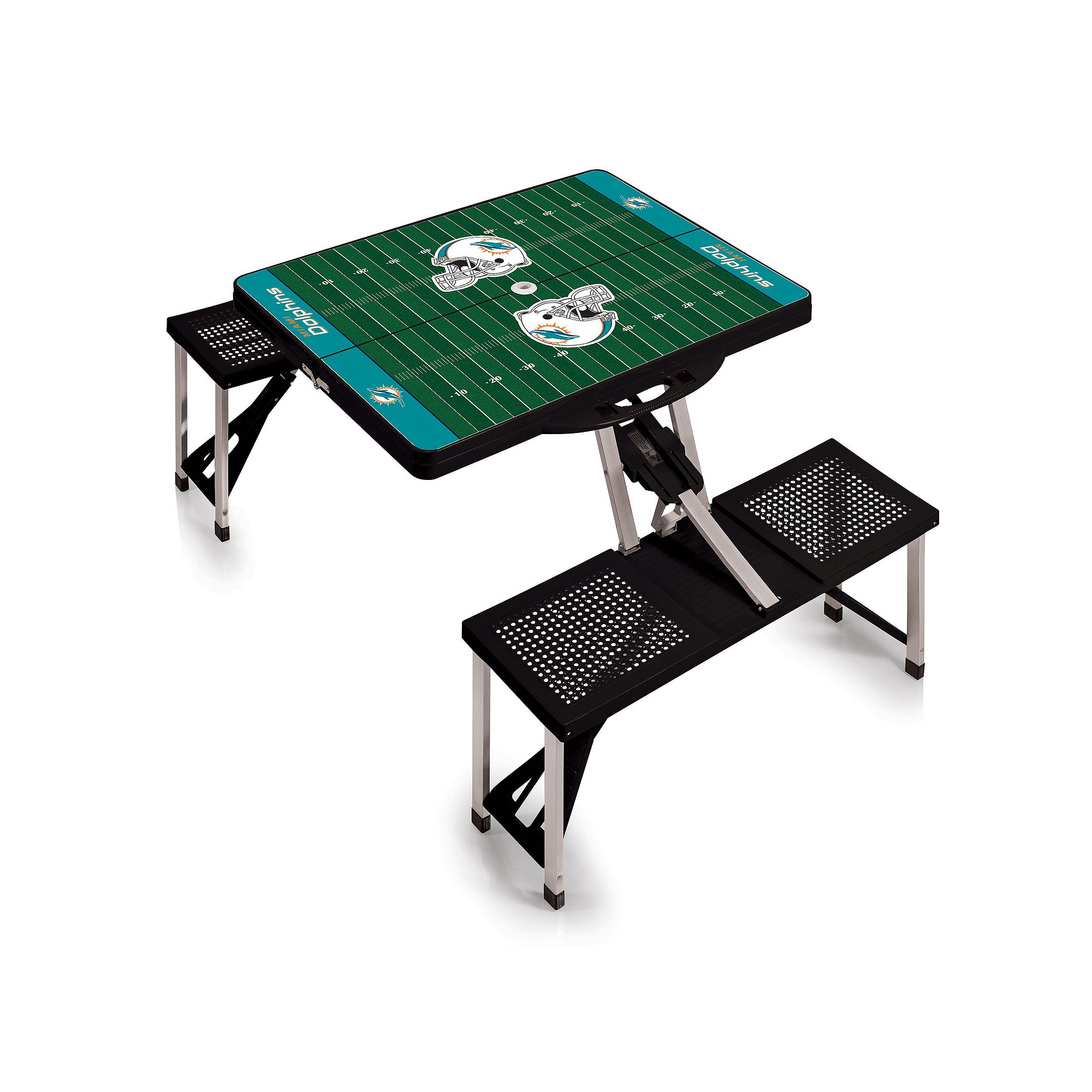 Miami Dolphins Portable Sports Field Picnic Table, Black