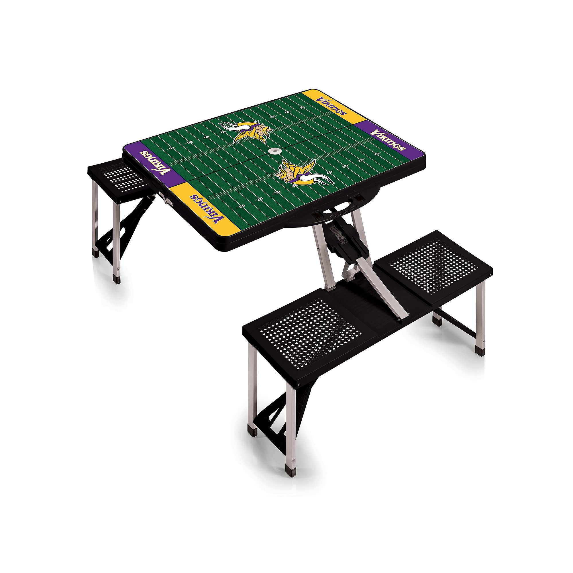 Minnesota Vikings Portable Sports Field Picnic Table, Black