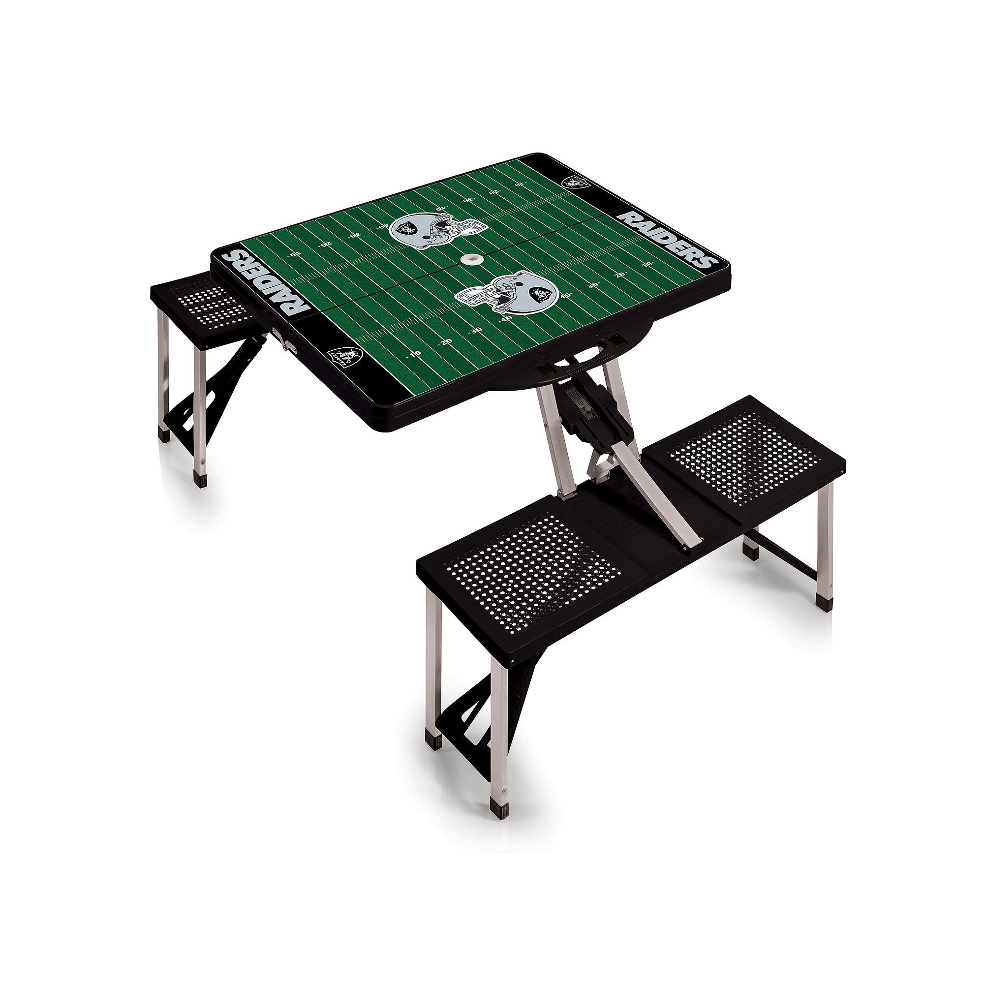 Oakland Raiders Portable Sports Field Picnic Table, Black