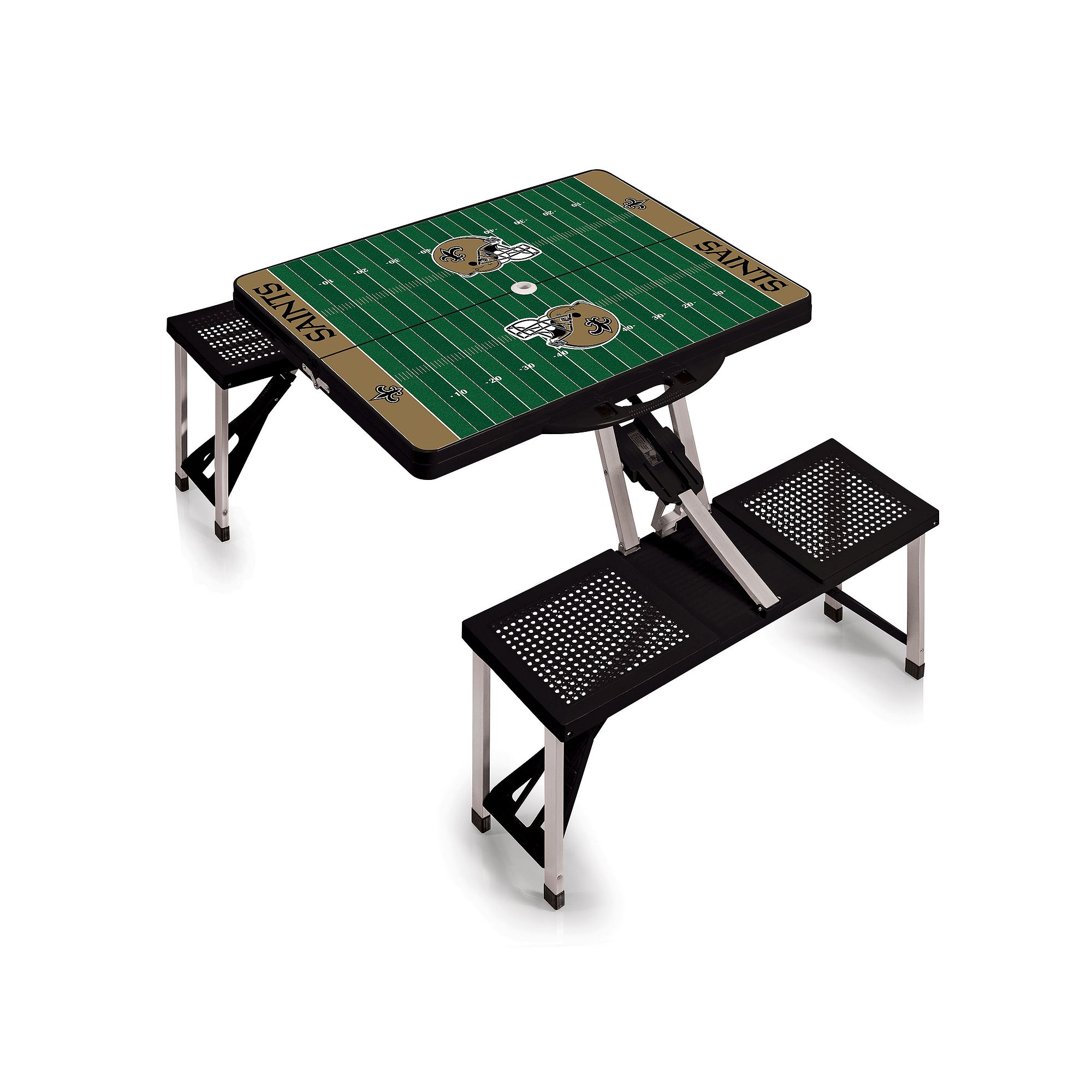 New Orleans Saints Portable Sports Field Picnic Table, Black