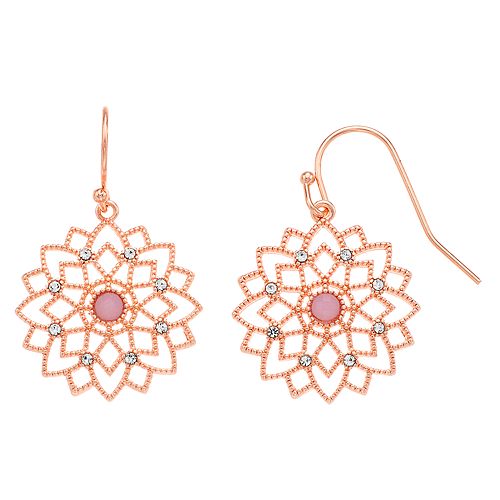 Lc Lauren Conrad Filigree Flower Drop Earrings