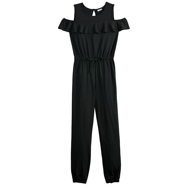 Girls 7-16 Joey B Cold Shoulder Ruffled Jumpsuit