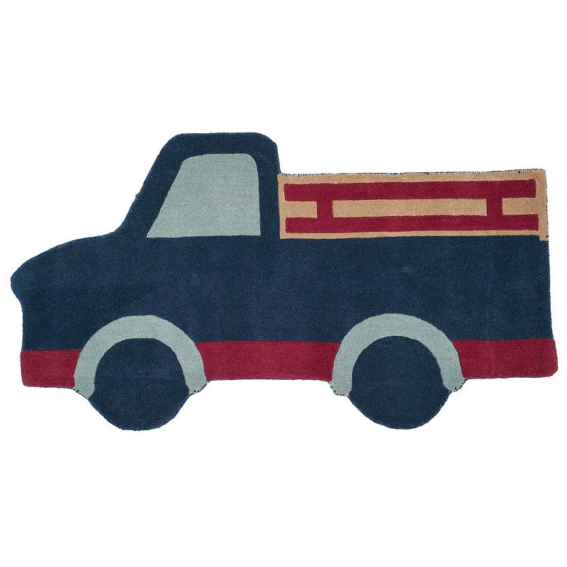 Safavieh Martha Stewart Becker Blue Truck Rug, 4X7 Ft