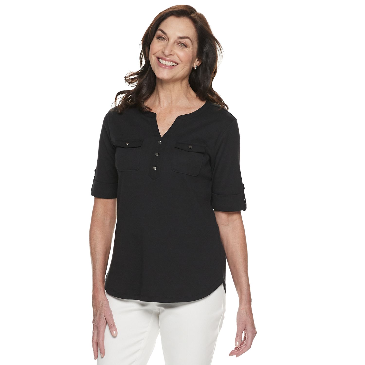 kohls womens long sleeve polo shirts