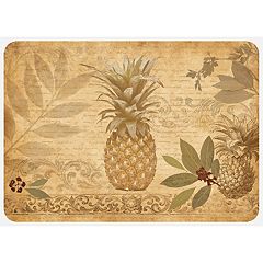 Nicole Miller Anti-Fatigue Kitchen Mat - Gold Pineapple Print