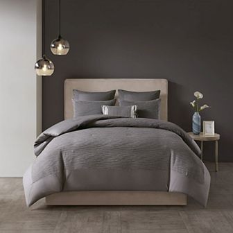 N Natori Cotton Blend 3 pc Comforter Set