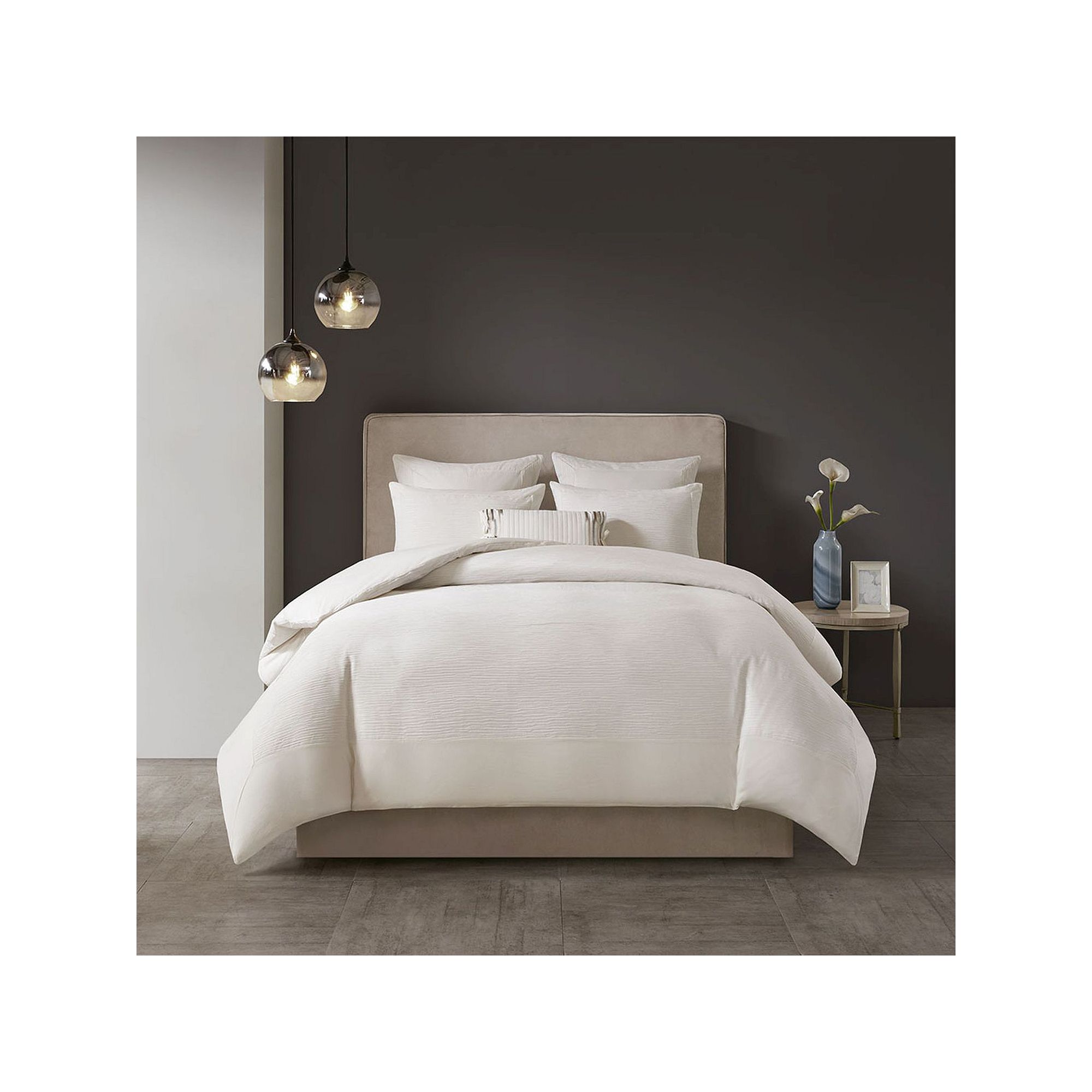 N Natori Cotton Blend 3-piece Duvet Cover Set with Shams, White