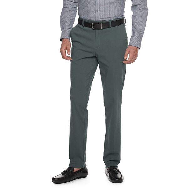 Mens Slim Fit Business Pants Fashion Stretch Dress Pants Athletic