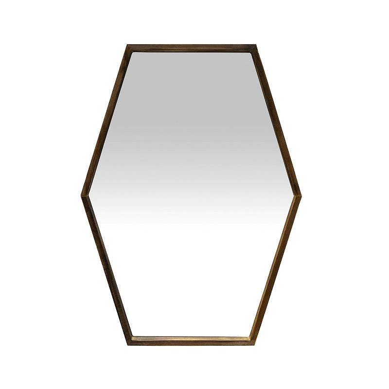 Stratton Home Decor JoJo Geometric Wood Wall Mirror, Dark Brown
