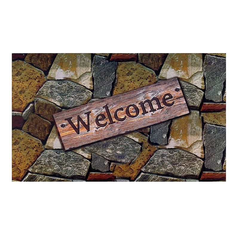 Achim Welcome Quarry Stones Outdoor Rubber Entrance Doormat - 18 x 30, 