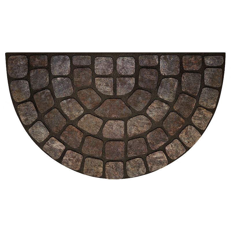Achim Stone Slice II Raised Rubber Doormat - 18 x 30, Grey, 18X30