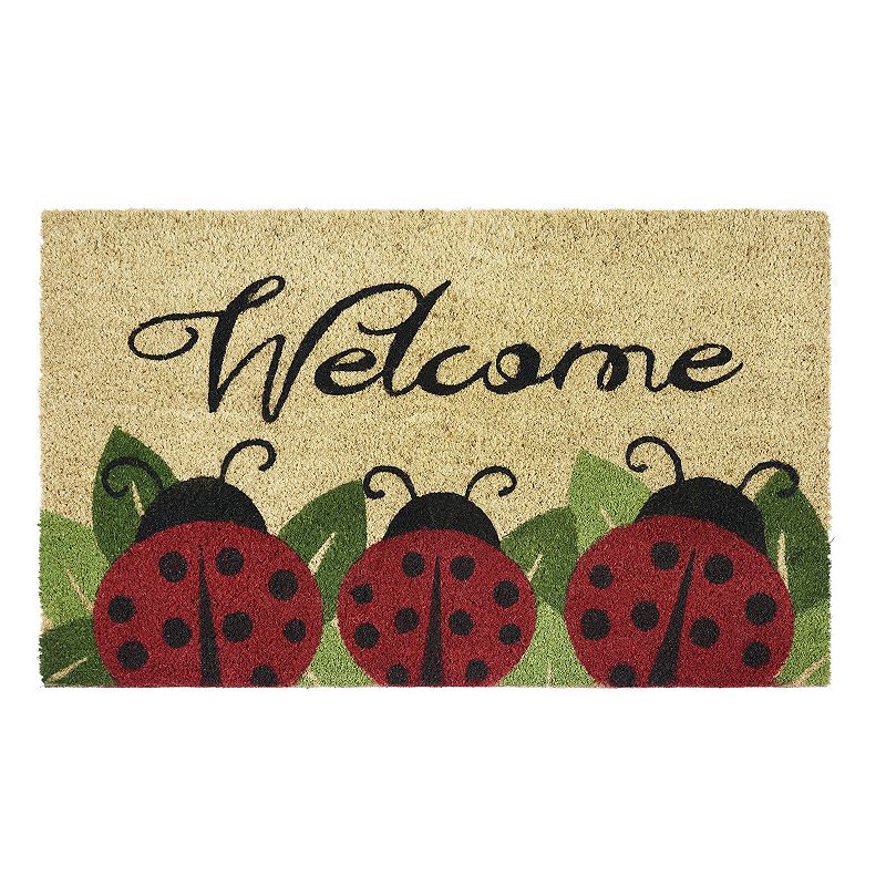 Achim Ladybug Printed Coir Doormat - 18 x 30, Multicolor, 18X30