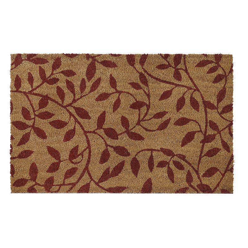 Achim Leaves Printed Coir Doormat - 18 x 30, Multicolor, 18X30