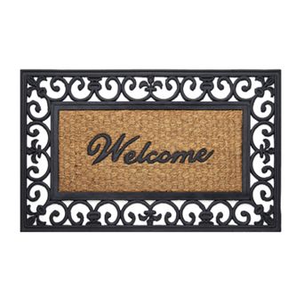 Achim Fleur-de-Lis Wrought Iron Look Rubber Doormat - 18'' x 30''