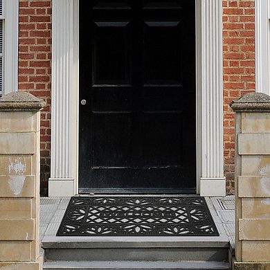 Achim Tulip Wrought Iron Look Rubber Doormat - 18'' x 30''