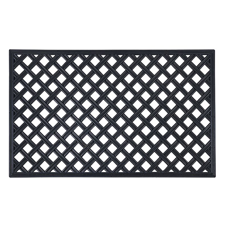 Achim Lattice Wrought Iron Look Rubber Doormat - 18 x 30, Black, 18X30