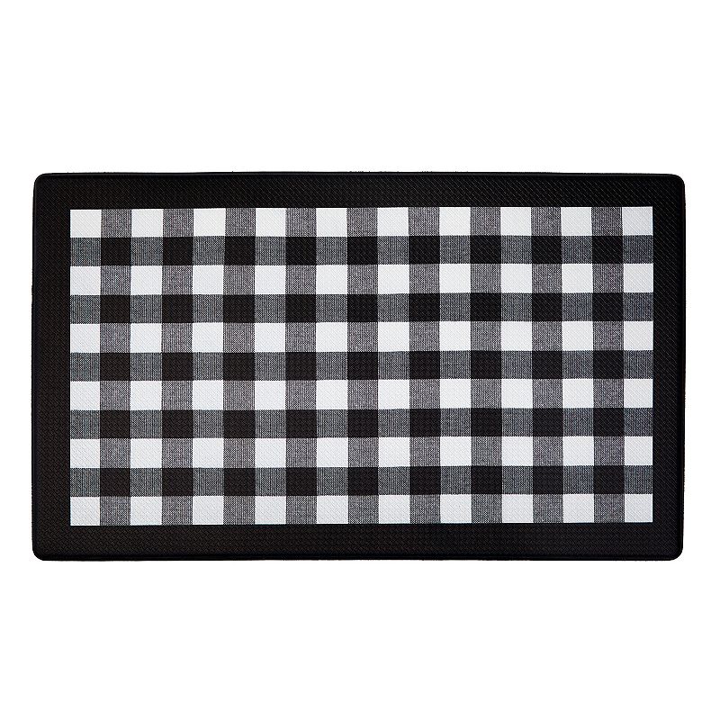 Achim Buffalo Check Anti-Fatigue Mat - 18 x 30, Black, 18X30