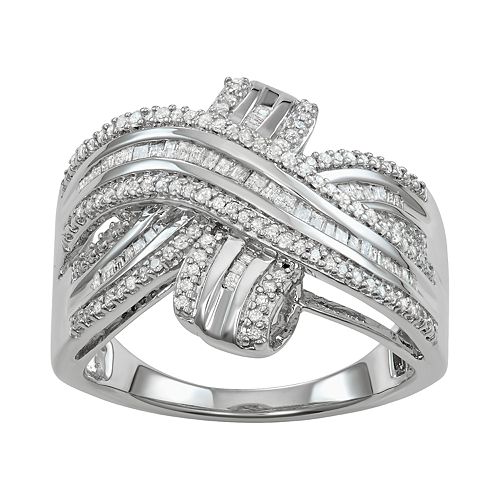 1 2 carat diamond sterling silver ring