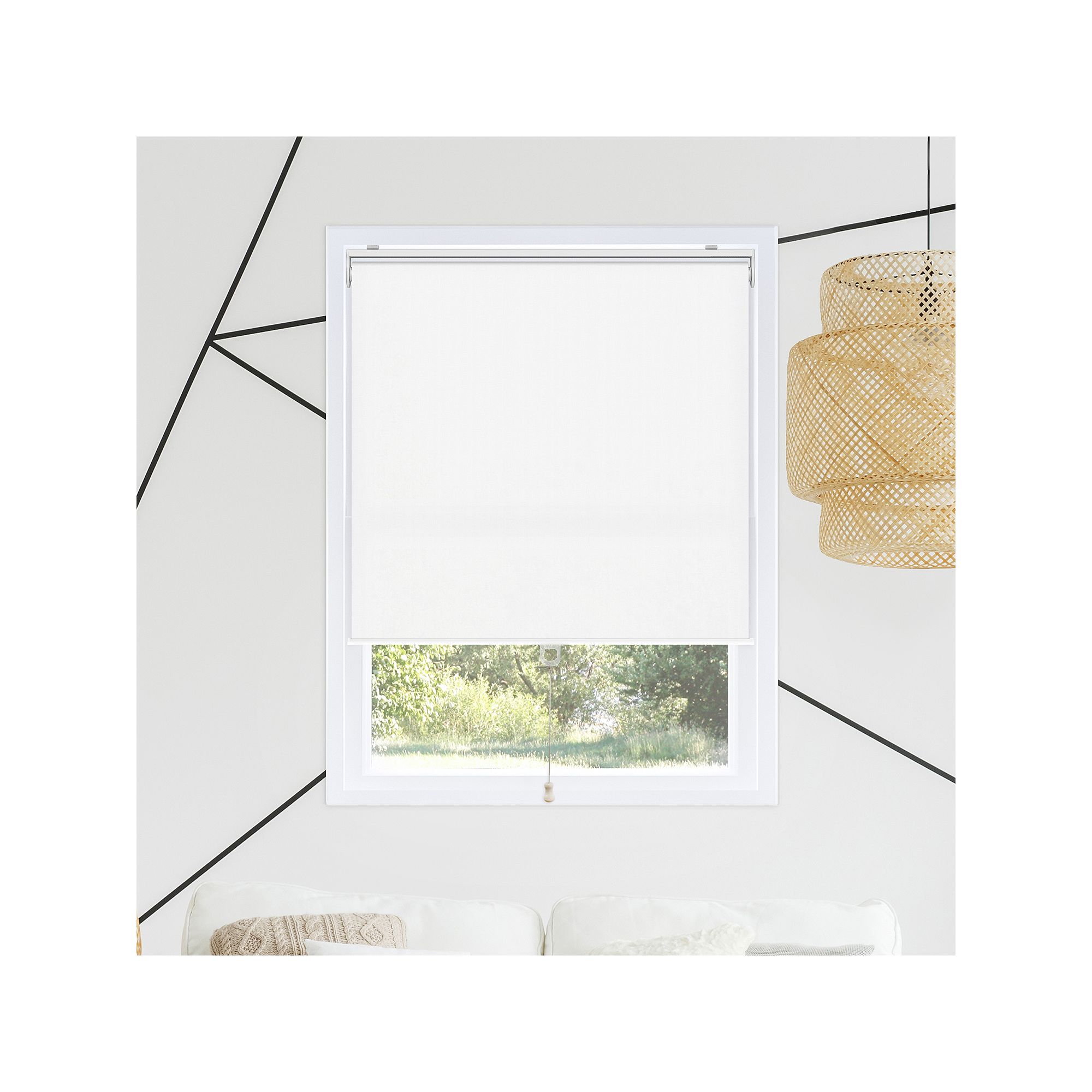 Chicology Snap-N-Glide Cordless Roller Shades, Byssus White