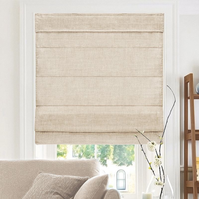 36"x72" Chicology Light Filtering Roman Curtain Shade Belgian Flax